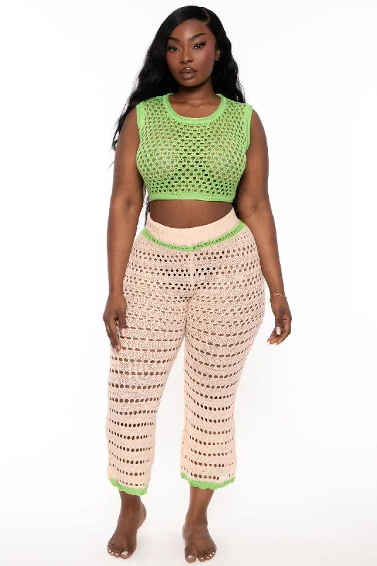 Plus Size Kenia 2pc Crochet Swim Cover-up - Green