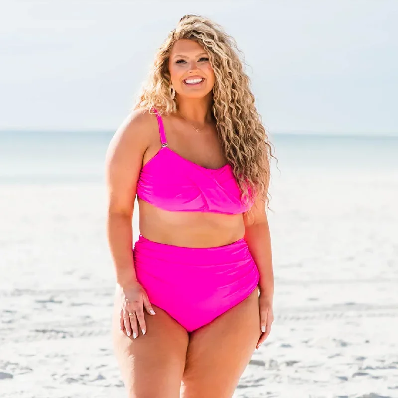 Proceed Into Paradise Swim Bottom, Neon Pink