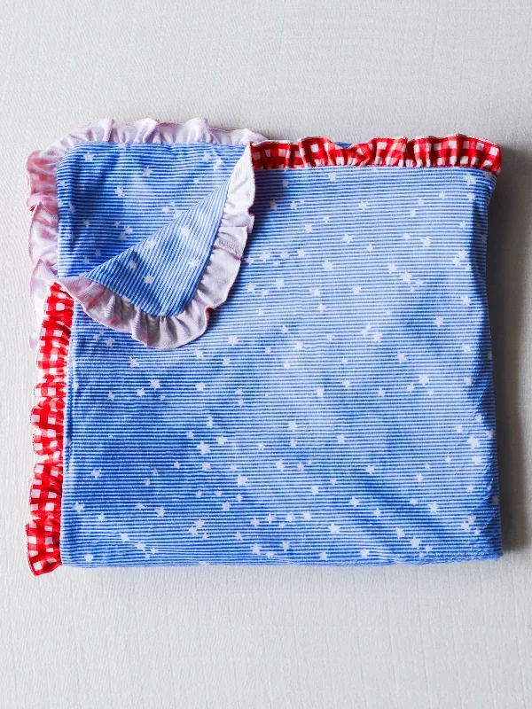 Ruffled Beach Blanket - Starry Stripes