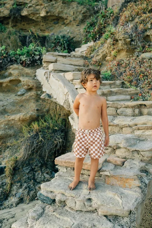 Rusty Checkered Swim Shorts