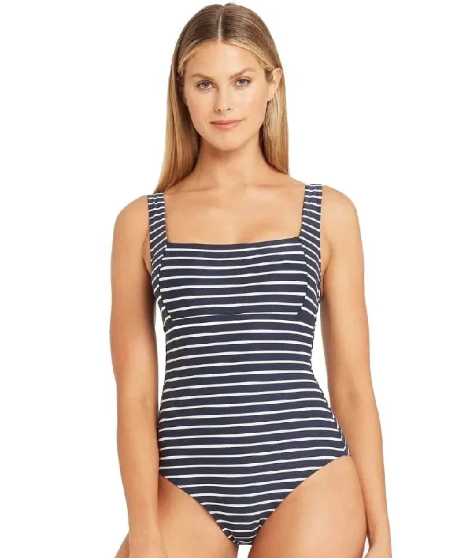 Sea Level Chamarel Square Neck One Piece Swimsuit - Night Sky