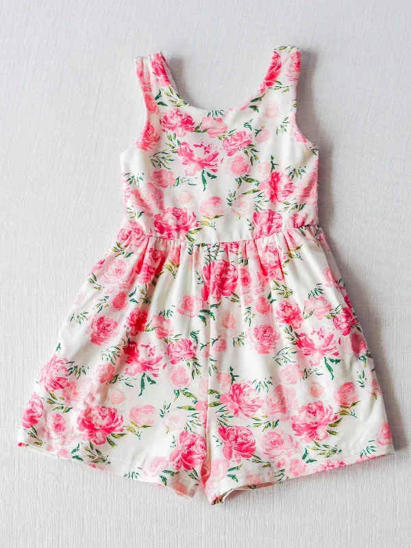 Short Leggy Romper - Wild Roses