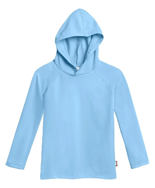 Unisex UPF 50+ Long Sleeve Hooded Rashguard | Bright Light Blue