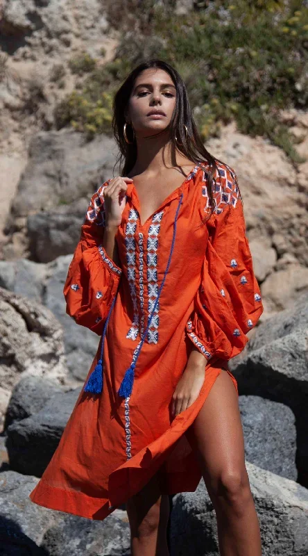 Tallulah Kaftan Dress | Rust