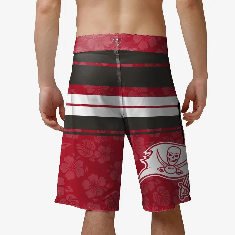 tampa-bay-buccaneers-hibiscus-boardwalk-stripe-boardshorts