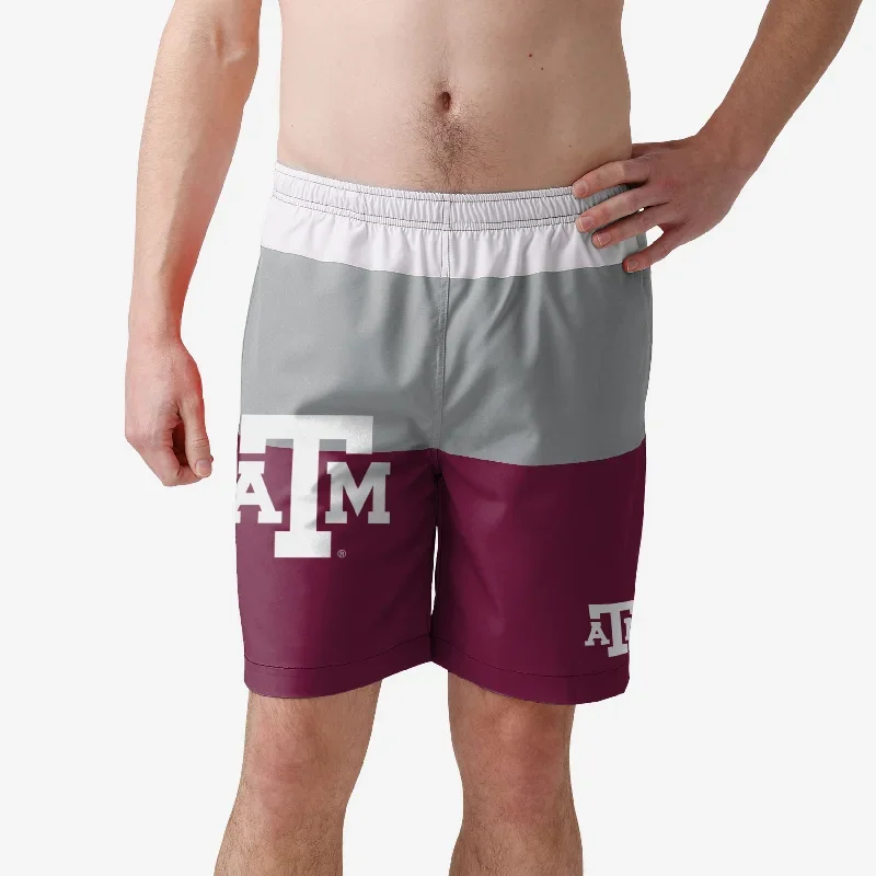 Texas A&M Aggies 3 Stripe Big Logo Swimming Trunks