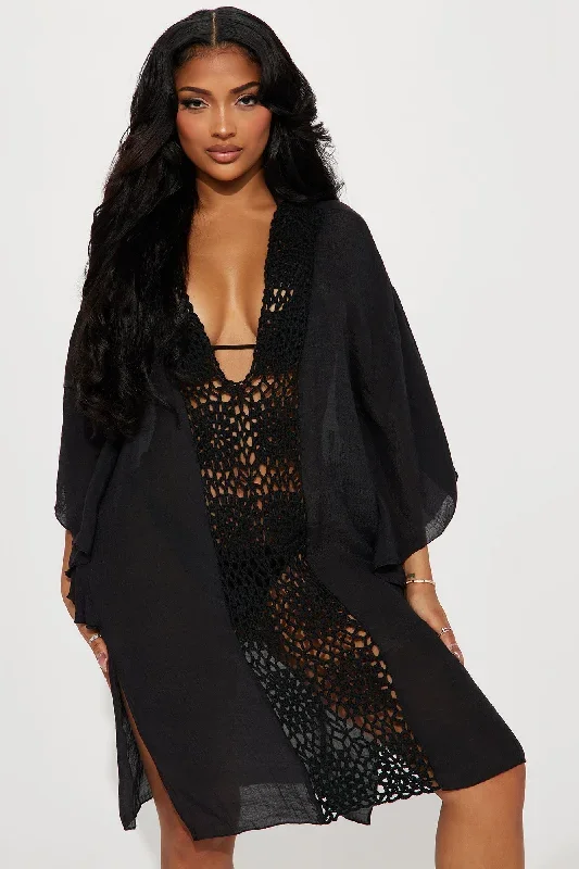 Theresa Crochet Cover Up Dress - Black