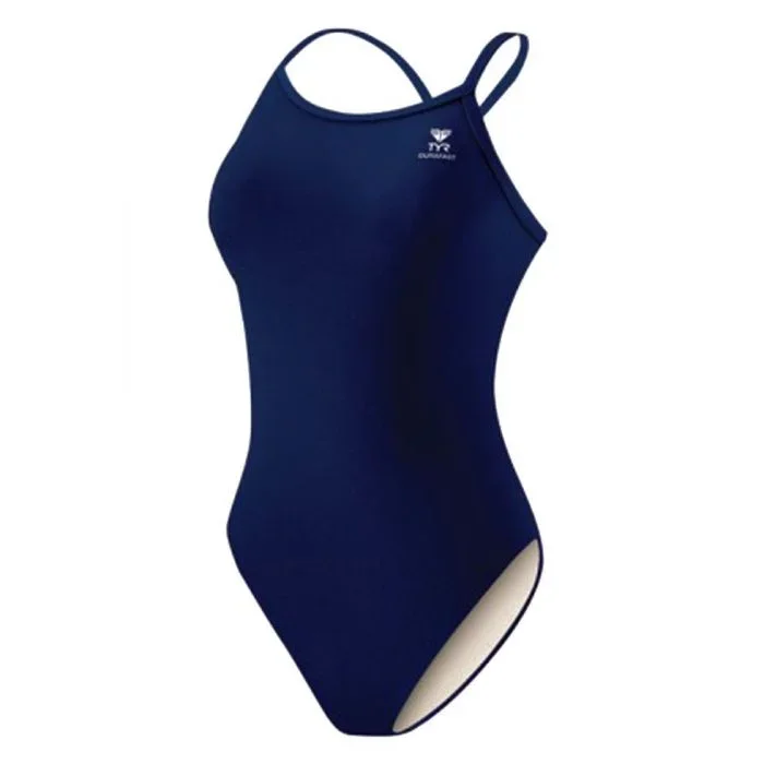 TYR - Womens Swimsuit Solid Durafast DIAMONDFIT Navy