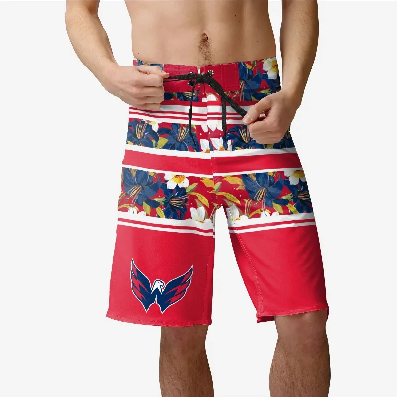 Washington Capitals Floral Stripe Boardshorts