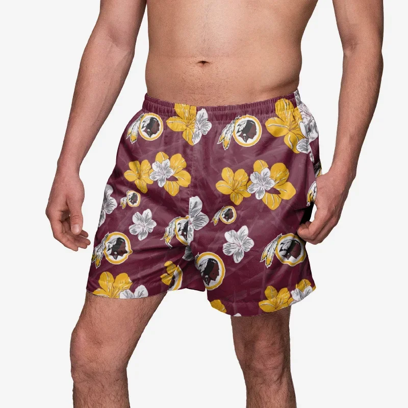 Washington Commanders Hibiscus Swimming Trunks