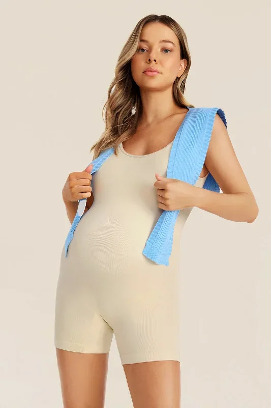 Women's Ribbed Sleeveless Maternity Bodysuit